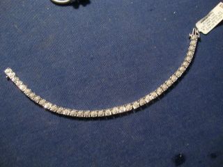 Nwt $305.  00 925 Sterling Silver Chunky Diamond Tennis Bracelet