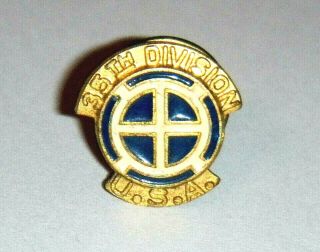 Vintage Wwii Era " 35th Division U.  S.  A.  " Lapel Pin / Cap Badge - Whittemore & Co.