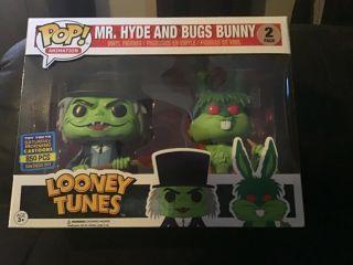 Funko Pop Vinyl Mr.  Hyde & Bugs Bunny 1 In 850 (san Diego Exclusive 2017) Rare