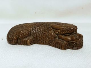 Antique Chinese Bronze Lion Desk Object Scroll Weight