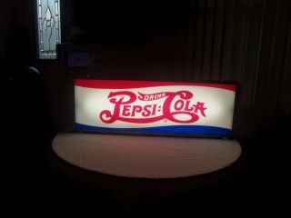 Vintage Double Dot Drink Pepsi Cola Lighted Advertising Sign,  Vgc