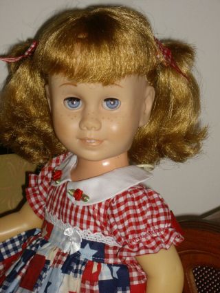 Chatty Cathy 5 Piigtail Blonde Rare Soft Face,  Gingham Dress Set Cutie Pie