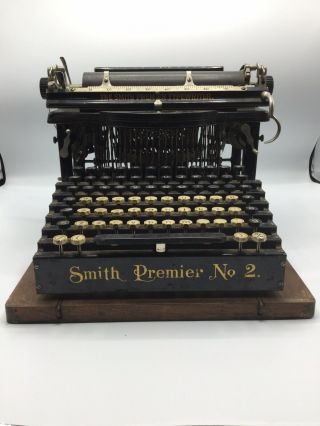 Antique Vintage Smith Premier No.  2 Typewriter W/case