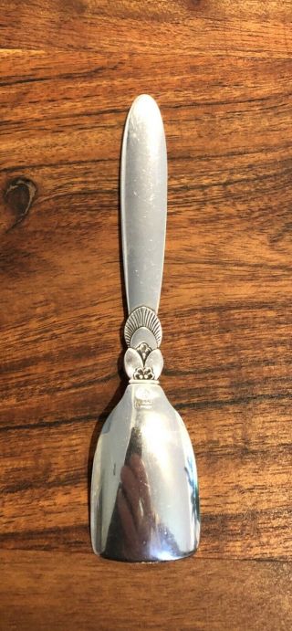 Antique Georg Jensen SterlIng Silver Cactus Pattern Sugar Scoop 2