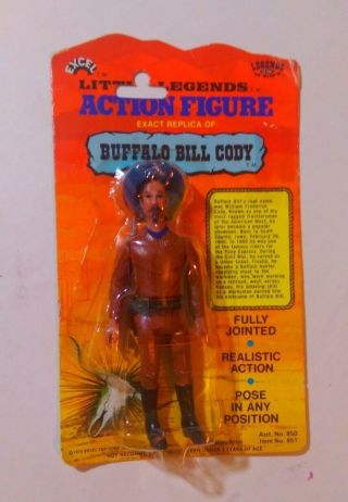 Rare Vintage Excel 1975 Little Legends Buffalo Bill Cody Figure On Card