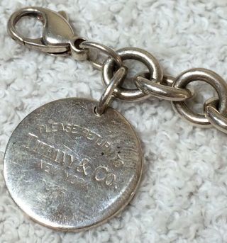 Vintage Tiffany & Co.  Silver 925 Return To Tiffany Round Tag Chain Bracelet 1