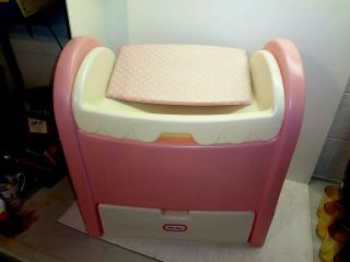 1980s LITTLE TIKES Pink Baby Doll Bed & Changing Pad EUC Vintage 2