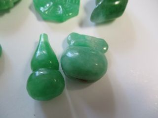 VINTAGE FINE OLD CHINESE JADE GREEN STONE CARVING NECKLACE PENDANT BUDDHA FISH 4