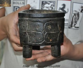 5 " Chinese Hongshan Culture Old Jade Carving Pattern Pot Crock Tank Jug Jar