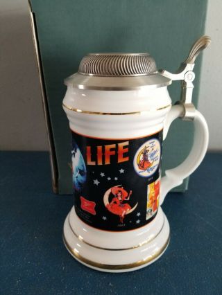 Vintage Miller High Life Beer Girl On The Moon Stein With Lid Germany
