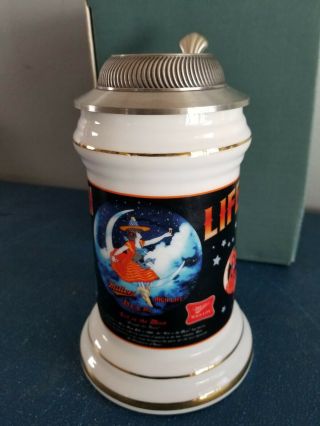 Vintage Miller high life beer girl on the moon Stein with lid germany 7