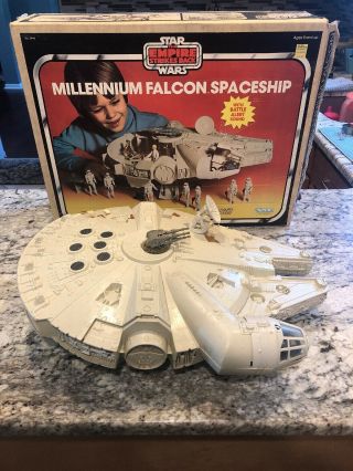 Vintage Star Wars Millennium Falcon Spaceship Complete W/ Jedi Ball Box