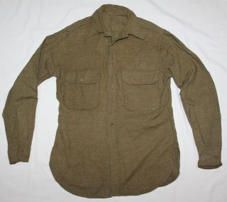 Early Wwii G.  I.  Mustard Color Wool Combat Field Shirt
