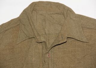 EARLY WWII G.  I.  MUSTARD COLOR WOOL COMBAT FIELD SHIRT 2
