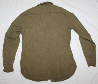 EARLY WWII G.  I.  MUSTARD COLOR WOOL COMBAT FIELD SHIRT 4