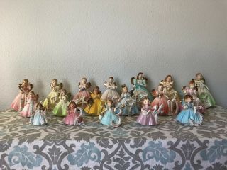 Vintage Josef Originals Birthday Angels Ceramic Figurines: Full Set 1 To 18