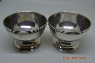 Vintage Tiffany & Co Sterling Silver Open Salt Cellar Set Of 2