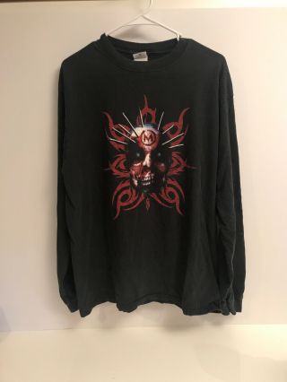 Vintage Slipknot Psychosocial Rock Band T - Shirt Long Sleeve Large Vtg