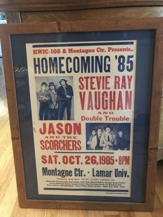 Stevie Ray Vaughan 1985 Hatch Show Print Tour Poster Rare Framed & Matted