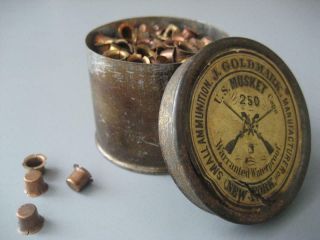 Rifle Tin Of Caps Civil War Era Full