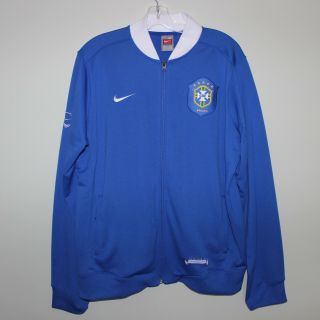 Brasil Brazil 2006 - 08 Nike Full Zip Track Top Jacket Blue Xl Vintage Football