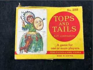 Vintage Tops And Tails Card Matching Game No.  288 Made In Austria