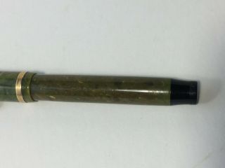 Vintage Parker Duofold Lucky Curve Fountain Pen Jade Green Marbled Retro 1829 3