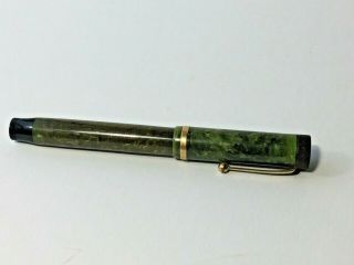 Vintage Parker Duofold Lucky Curve Fountain Pen Jade Green Marbled Retro 1829 4