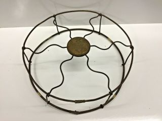 Vtg Antique Emerson Electric 8 " Solid Brass Guard Cage W Badge Oem Usa