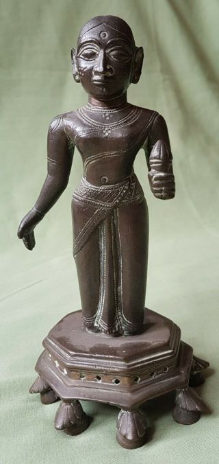 Large 18th Century Indian Bronze Figure Statue.  Buddha