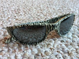 Vtg 90s Nib Oakley Five Fives White Tiger Black Iridium Youth Size Sunglasses