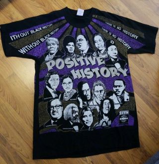 Vintage 90s Positive Black History 2 - Sided Tee Graphic Shirt Size Xxl