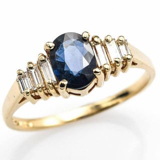 Vintage 14k Yellow Gold 0.  69 Ct Sapphire & 0.  19 Tcw Diamond Ring 2.  3g G/h Vs - 2