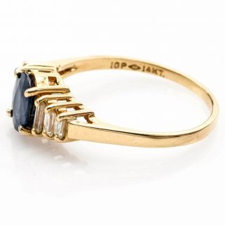 Vintage 14K Yellow Gold 0.  69 Ct Sapphire & 0.  19 TCW Diamond Ring 2.  3G G/H VS - 2 4