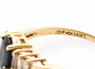 Vintage 14K Yellow Gold 0.  69 Ct Sapphire & 0.  19 TCW Diamond Ring 2.  3G G/H VS - 2 5