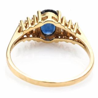 Vintage 14K Yellow Gold 0.  69 Ct Sapphire & 0.  19 TCW Diamond Ring 2.  3G G/H VS - 2 6