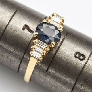 Vintage 14K Yellow Gold 0.  69 Ct Sapphire & 0.  19 TCW Diamond Ring 2.  3G G/H VS - 2 8