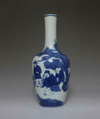Very Rare Old Chinese Blue And White Porcelain Figure Vase (277)