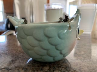 Vintage RARE Holt Howard 1958 Japan Hanging Bluebird Planter / Candleholder 3