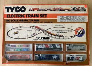 Vintage “spirit Of 76” Tyco Ho Electric Train 40 " X 87 " 101 Piece Over Under Set