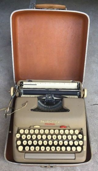 Vintage Smith Corona Green Electric Typewriter Circa 1950 
