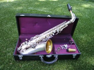Vintage Alto Saxophone Supertone Bandmaster (conn??) Silver,  Plays Great.