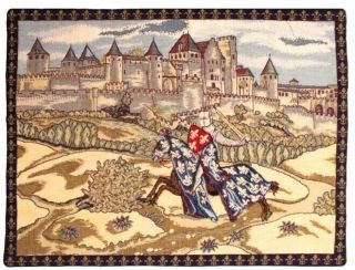 24 " X 18 " Medieval Carcassonne Tapestry Wall Hanging,  Gift Idea