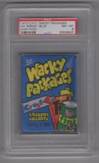 1973 Wacky Packages 4th Series Opc Very Rare Pack Psa 8