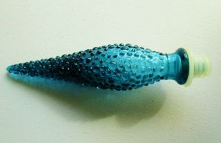 1950 ' s OCEAN BLUE BAMBOO ITALIAN RETRO VINTAGE ART GLASS GENIE BOTTLE DECANTER 4