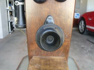 Vintage Antique Kellogg Hand Crank Wall Telephone - wood case 1901 4