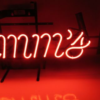 Vintage Hamm ' s Beer NEON Lit Bar Sign Vivid Red Color 3