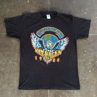 Vintage Van Halen " Tour Of The World " 1984 Eagle Concert T - Shirt L