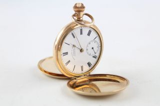 Vintage Fattorini & Sons Rolled Gold Full Hunter Pocket Watch Hand - Wind 114g