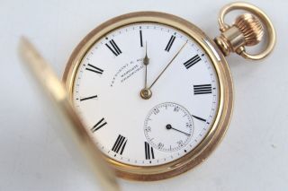 Vintage FATTORINI & SONS Rolled Gold Full Hunter POCKET WATCH Hand - Wind 114g 8